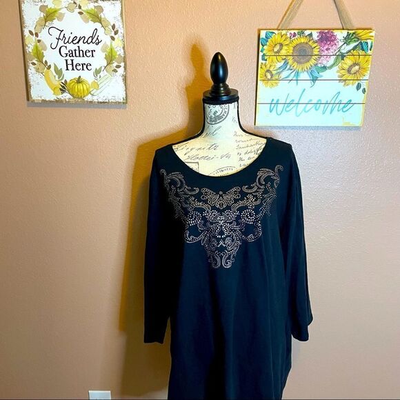 Catherine’s black top with gold and silver studs - Picture 1 of 6